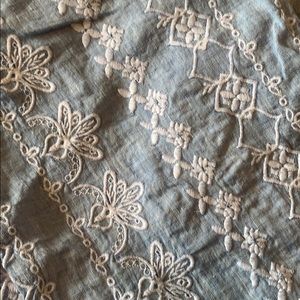 LOFT Pants - Loft chambray embroidered tie waist pants NWT LOFT Pants - Loft chambray embroidered tie waist pants NWT